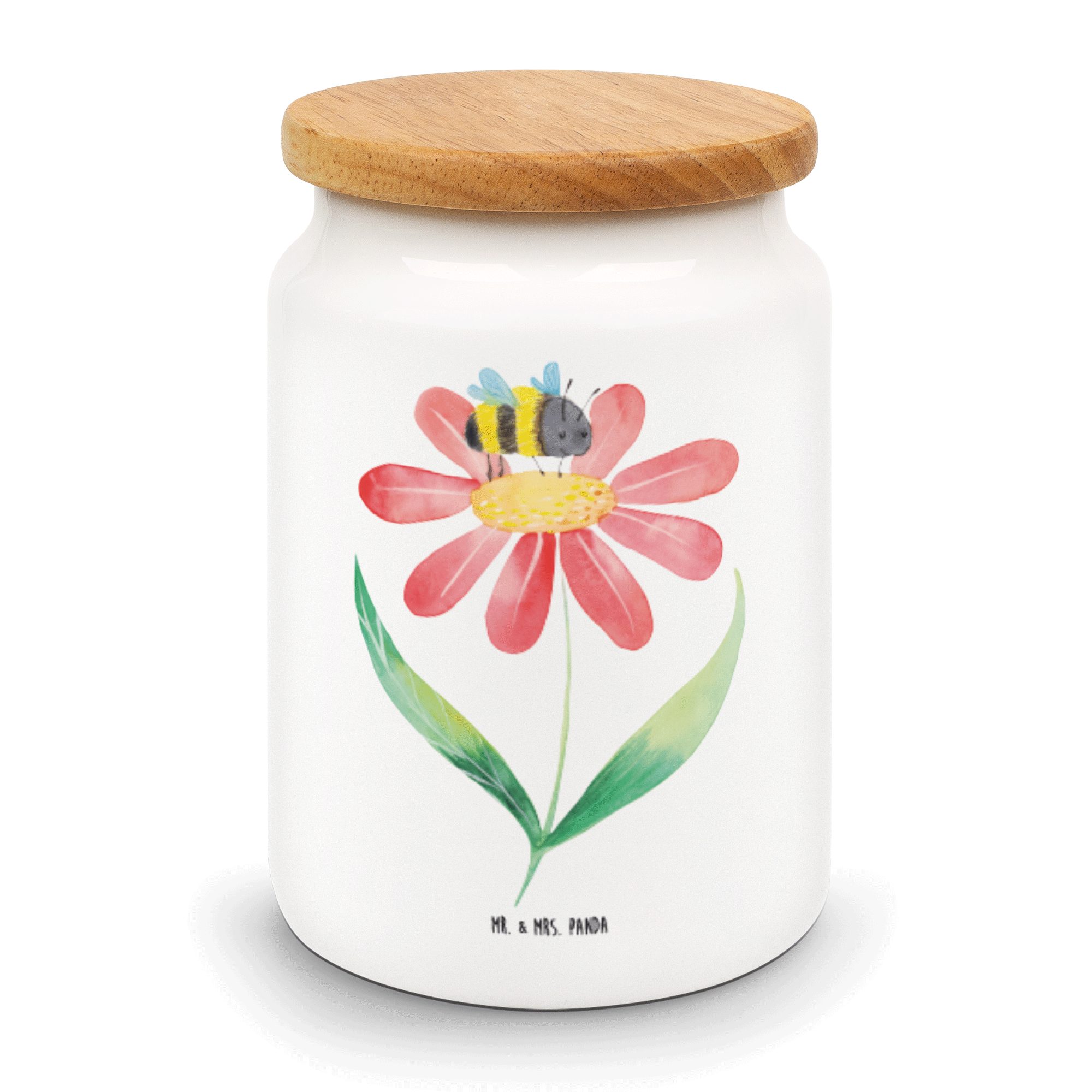 La, (1-tlg) Geschenk, Mr. Mrs. Vorratsdose Dose, Hummel Weiß Keramikdose, - & Panda - Blume Keramik, Gute Flauschig,