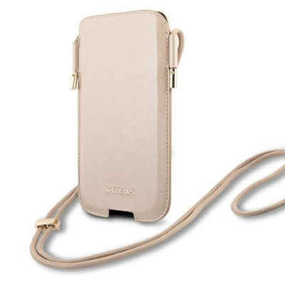 Guess Handyhülle Guess Smartphone Handy Umhänge Tasche für Apple iPhone 12 Pro Max Gold