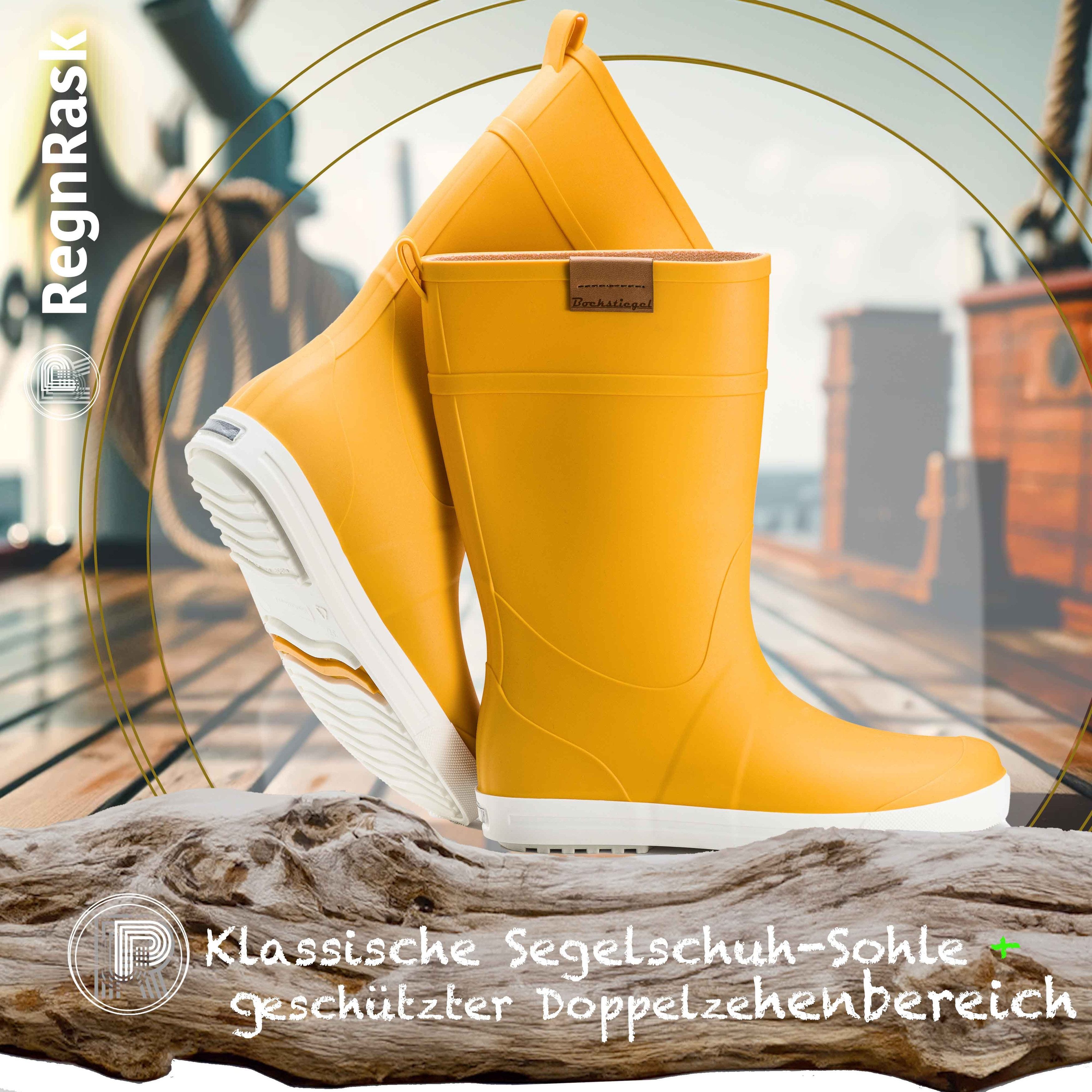 Ultrapower REGNRASK Damen Schlupfstiefel Kontrastsohle 39 Gelb-Weiß Gummistiefel Gartenstiefel Matschstiefel Festivalstiefel