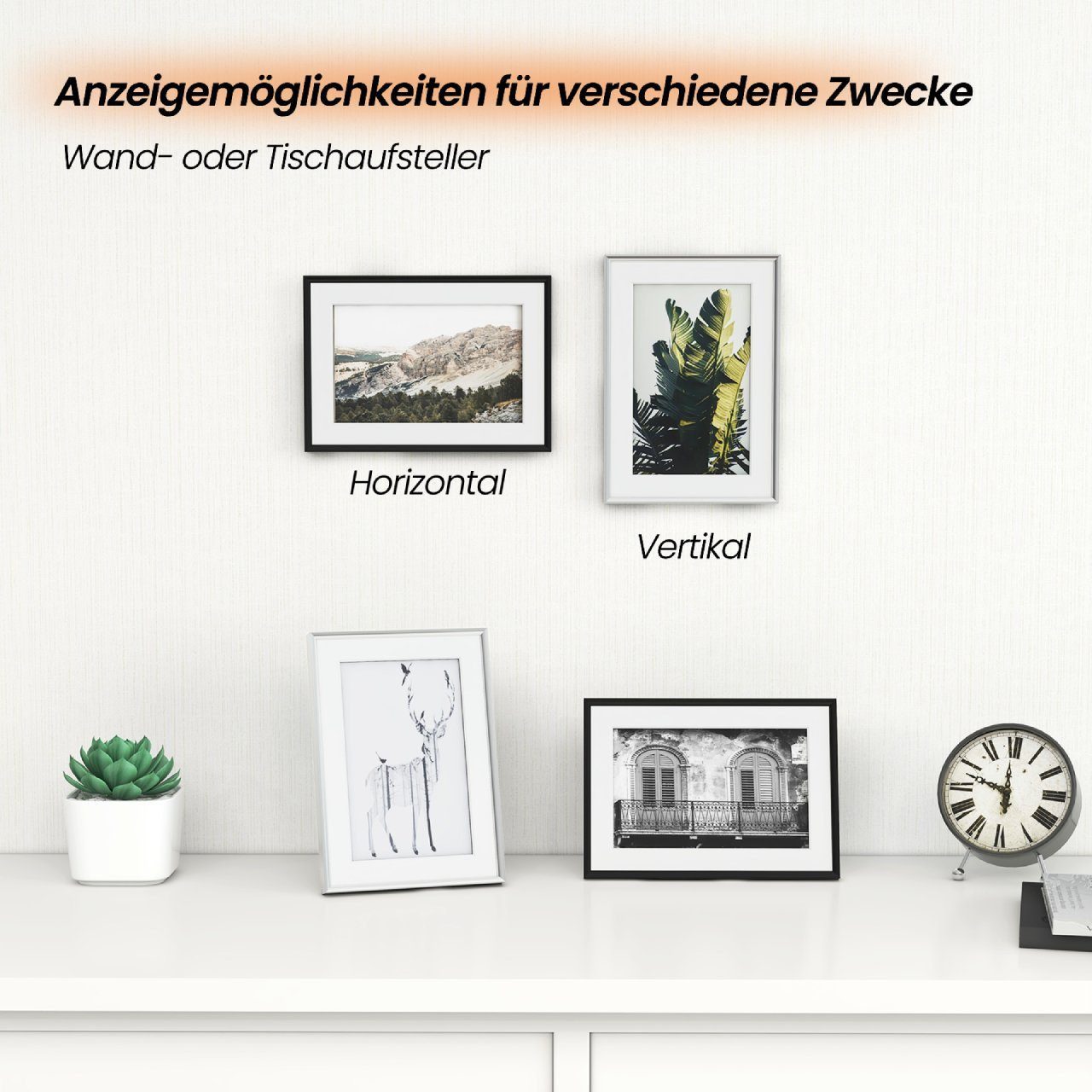 Woltu Bilderrahmen, (8 St), Fotorahmen Aluminium Matt günstig online kaufen