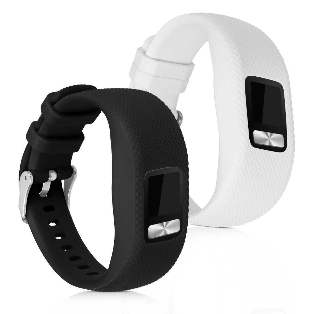kwmobile Uhrenarmband 2x Band für Garmin Vivofit 4, Silikon Fitnesstracker Ersatz Sportarmband - Größe S