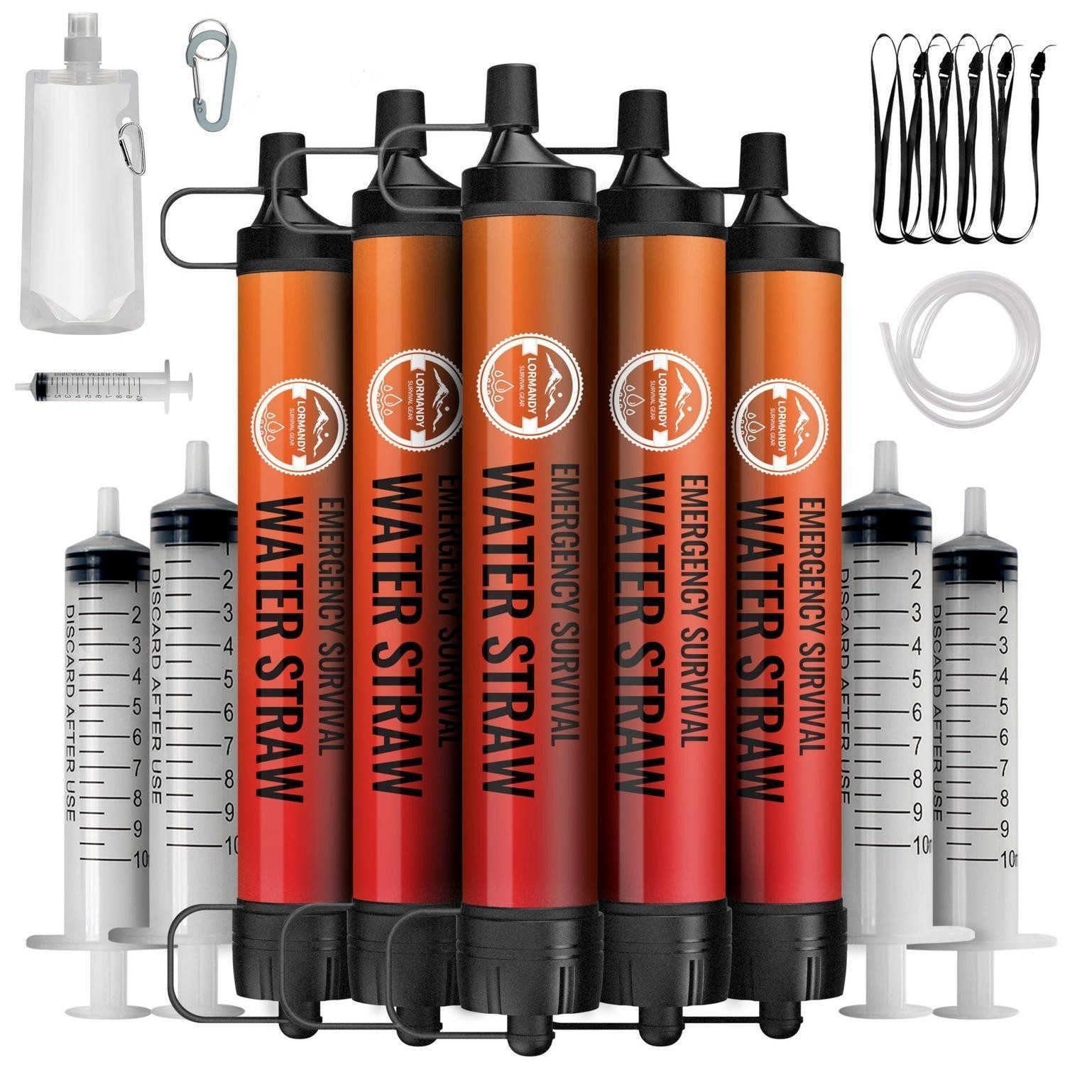 LuxusKollektion Wasserfilter Wasserfilter Outdoor 5er-Pack Orange