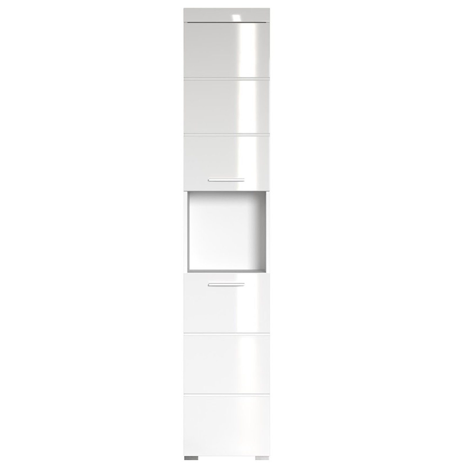 trendteam Hochschrank Amanda Badhochschrank Standschrank Badezimmerschrank Weiß 37x190x31cm