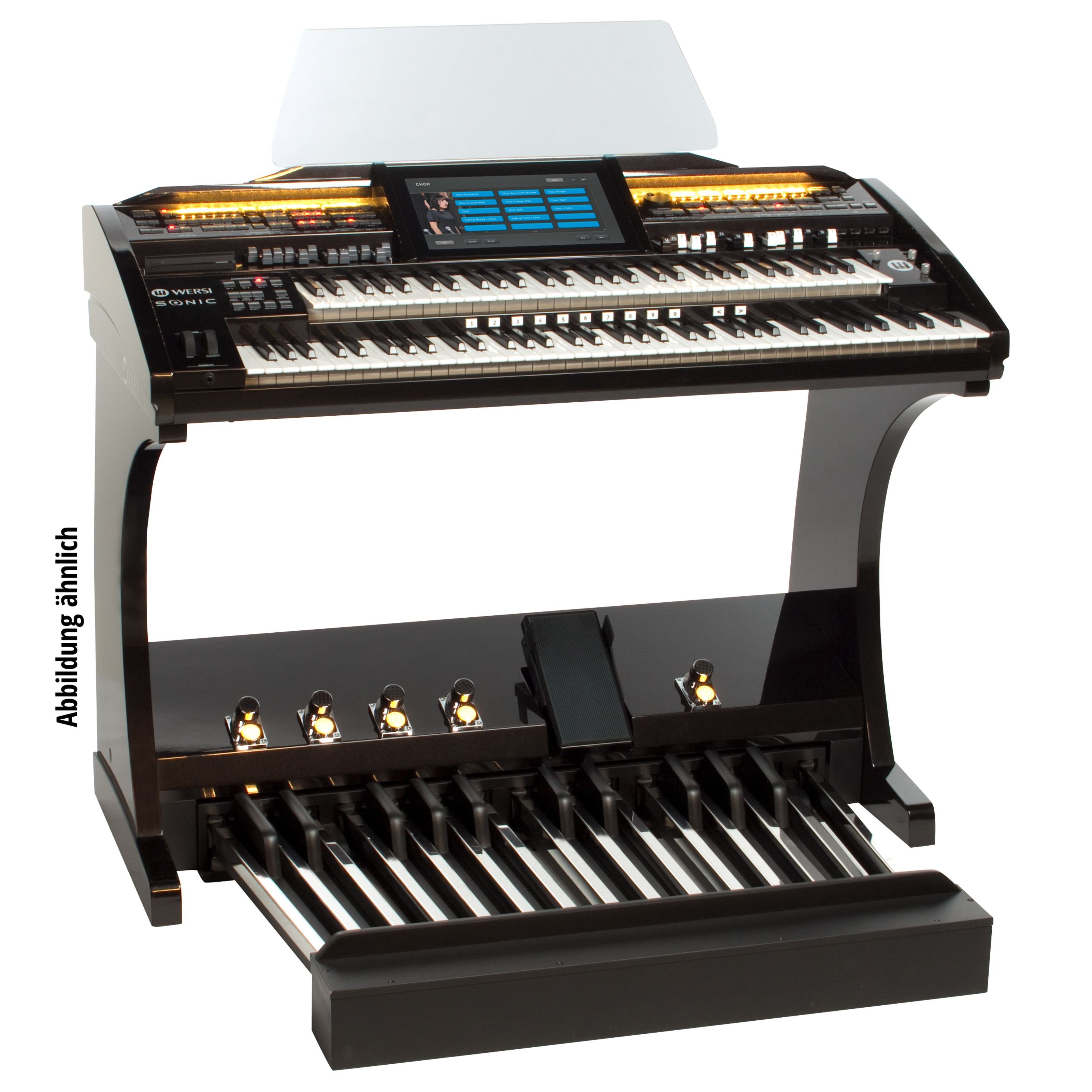 Wersi Orgel (SONIC OAX700LS Elektronische Orgel, Schwarz Metallic, inkl. 25-Tastenpedal und Sitzbank, Intuitives Bedienfeld, Realistische Instrumentensounds, Begleitband-Funktion, VST-PlugIn-Integration, Eingebauter Hi-Fi Verstärker, Erweiterungspakete verfügbar, kompatibel mit VOCALIS und TS9000 Boxen), SONIC OAX700LS, Elektronische Orgel, Realistische Instrumentensounds