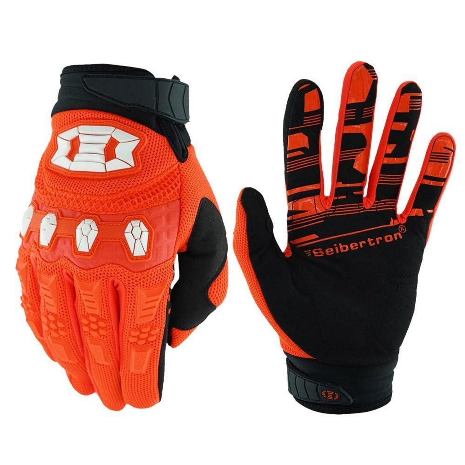 LuxusKollektion Fahrradhandschuhe Fahrradhandschuhe Halbfinger Gepolstert Orange (1-St)