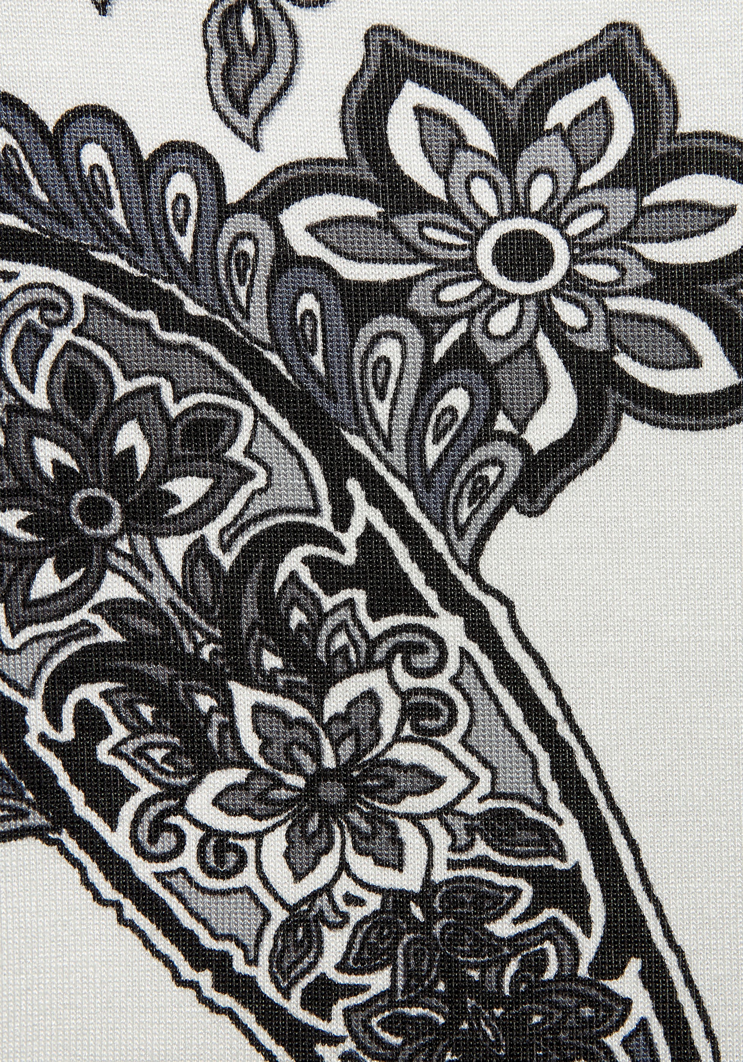 LASCANA Sommerkleid mit Zipfelsaum und Schleife in der Taille, Strandkleid, Paisley-Muster