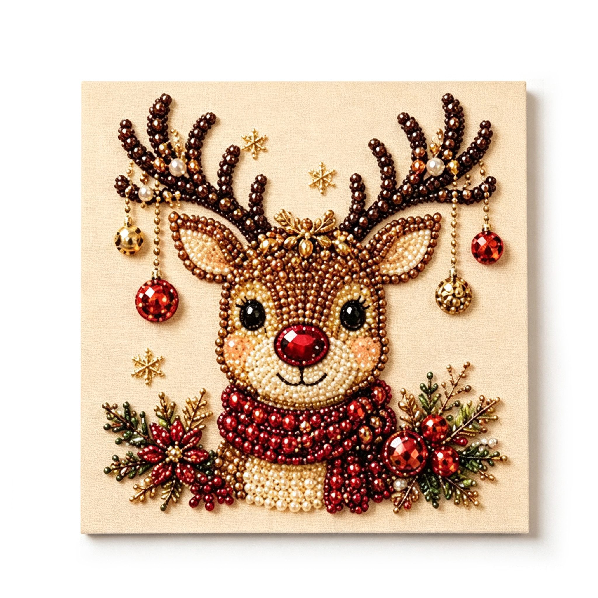 CLTYQ Kreativset DIY-Weihnachts-Perlenbild-Kreativset, Weihnachts-Bastelset für Erwachsene, Kinder und Anfänger