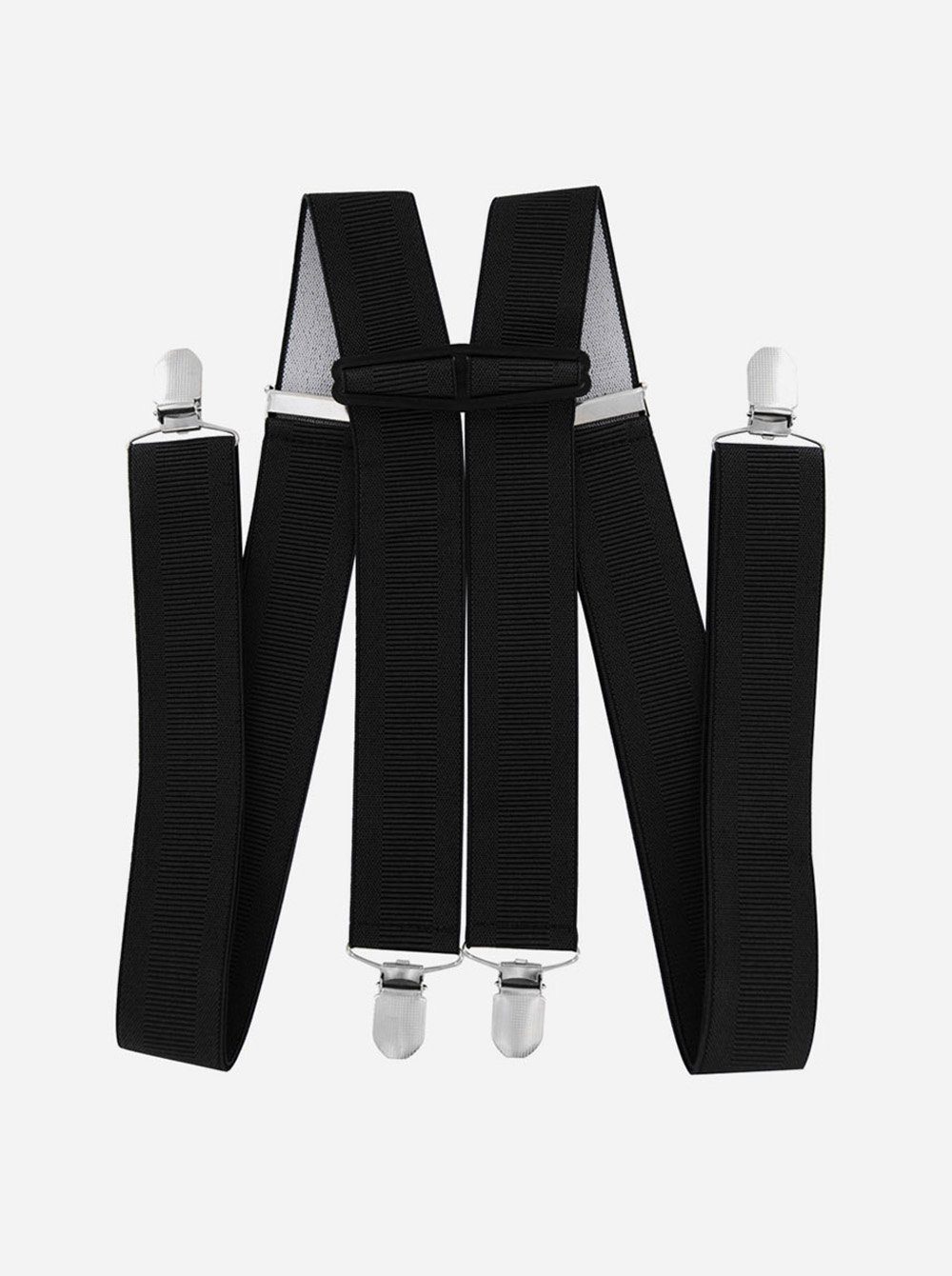 axy Hosenträger Herren Hosenträger mit Fliege Set 4 Stabile Clips H-Form 3,5cm Breit verstellbar und elastisch 120cm Lang