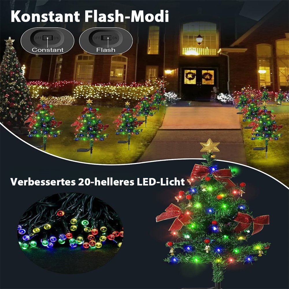 TUABUR Christbaumschmuck Solar Weihnachtsbaumlichter, 20 wasserdicht, draußen LEDs, für