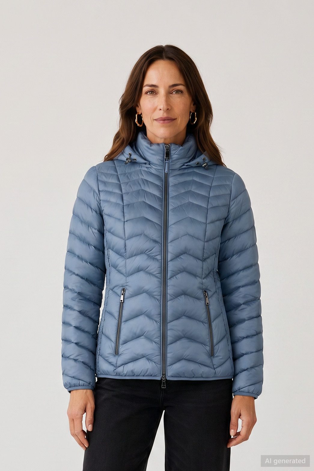 Barbara Lebek Steppjacke Übergangsjacke, Herbstjacke oder Damenjacke mit abnehmbarer Kapuze