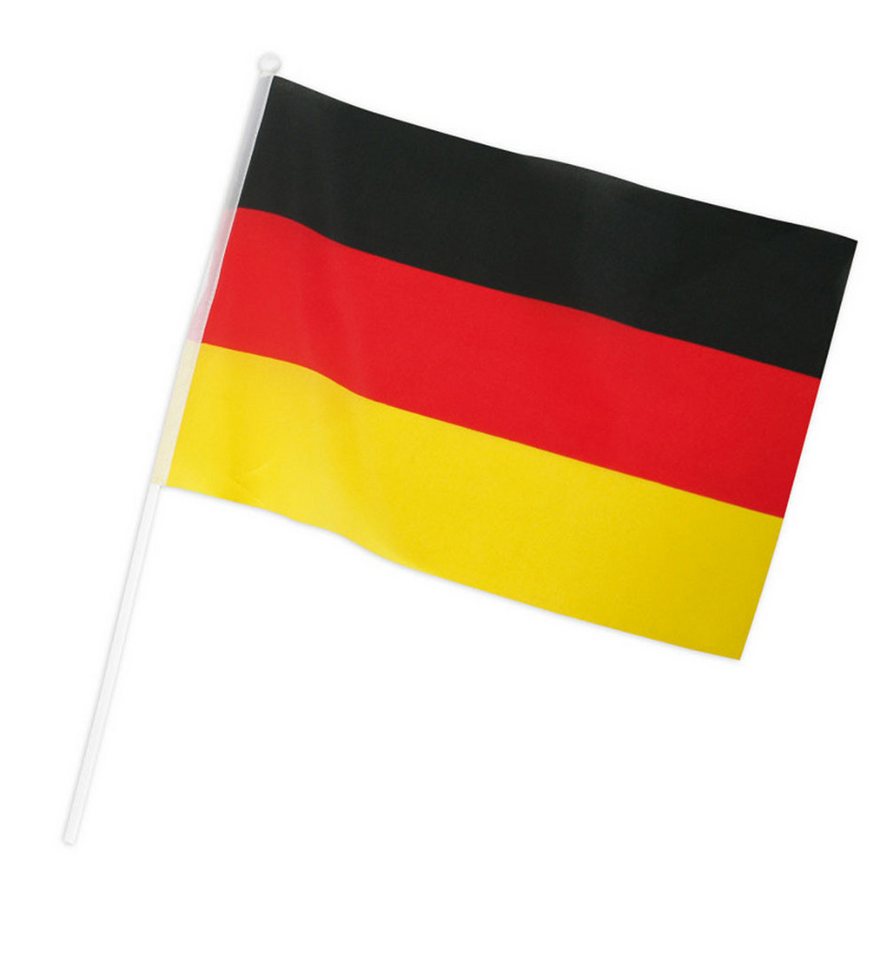 Fries Fahne Deutschland Stabfahne Schwenkfahne 20 x 30 Fahne EM Fußball Fan (1-St)