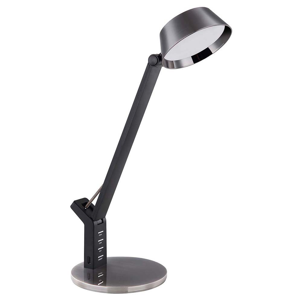 etc-shop Schreibtischlampe, LED-Leuchtmittel Leuchte USB Tageslichtweiß, LED Warmweiß, Neutralweiß, schwarz Tischlampe Schreibtisch fest Kaltweiß, dimmbar Anschluss verbaut