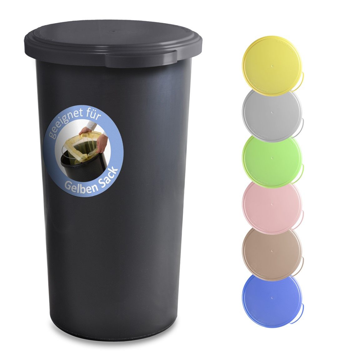 KUEFA Müllsackständer VLC 60L Mülleimer Gelber Sack, inkl. Klemm-Ring, Geruchsdicht