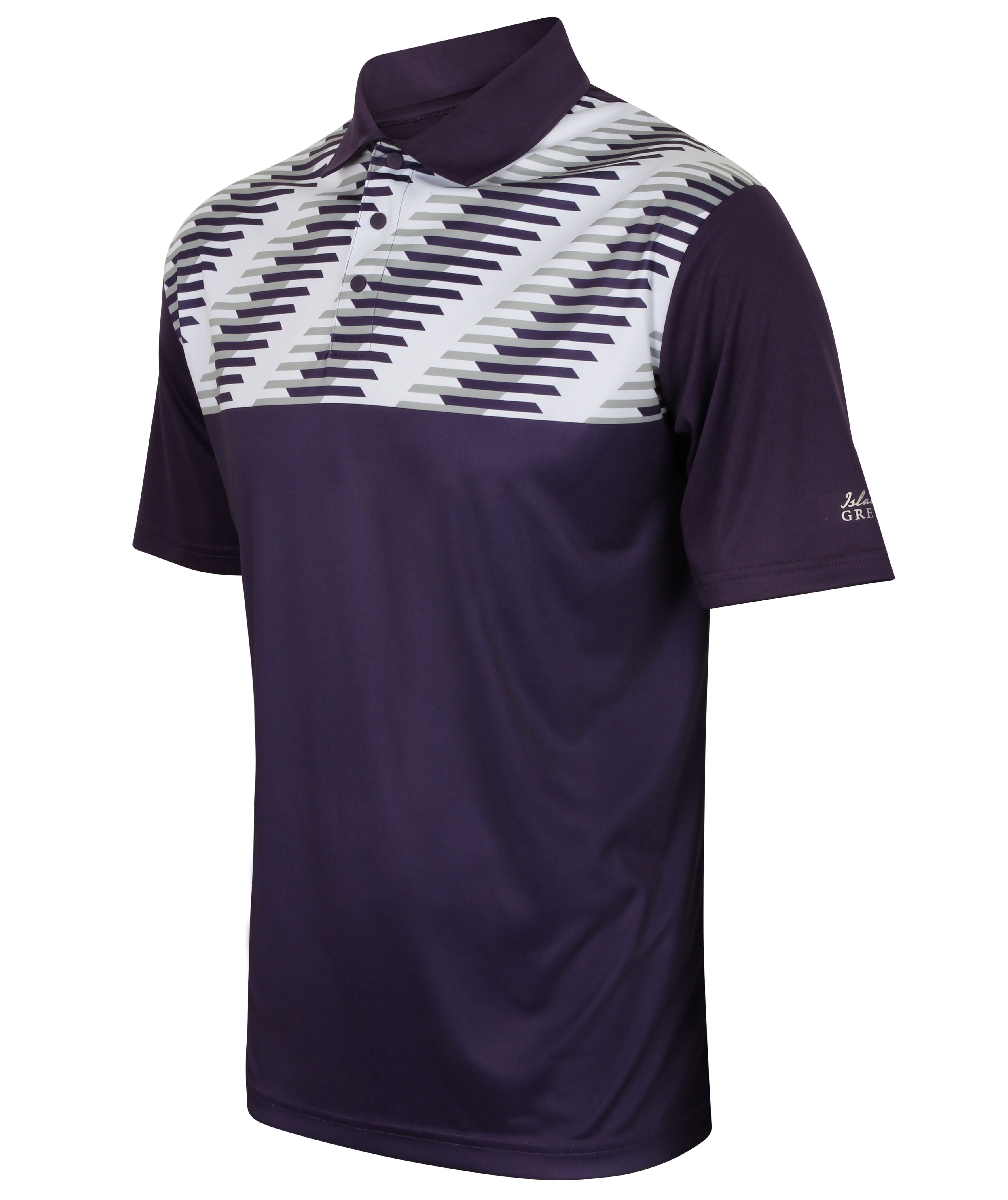 ISLAND GREEN Poloshirt Poloshirt Golfshirt Herren modisches T-Shirt Tennis Shirt Golf-Polo Funktionsmaterial mit Knopfleiste