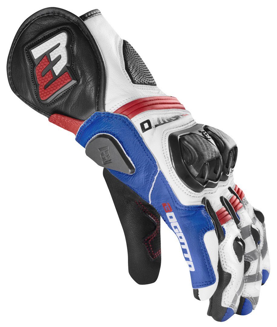 Grand Motorradhandschuhe White/Red/Blue Bogotto Motorradhandschuhe Champ