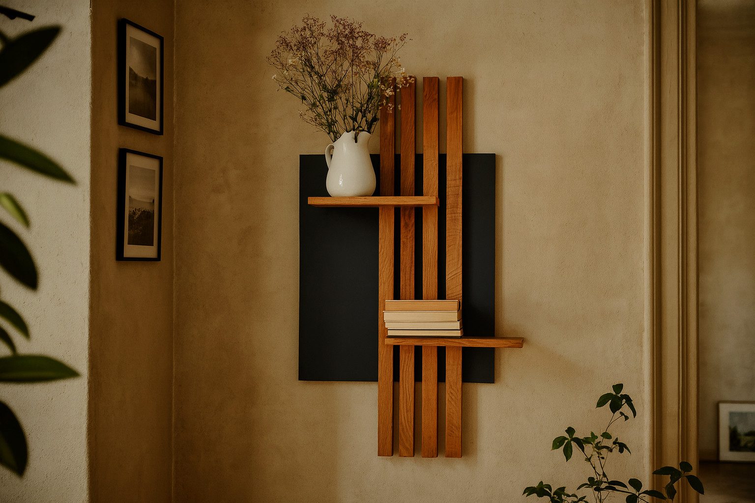 Living Oak Wandregal Eiche No.05 - Leistenregal aus Massivholz