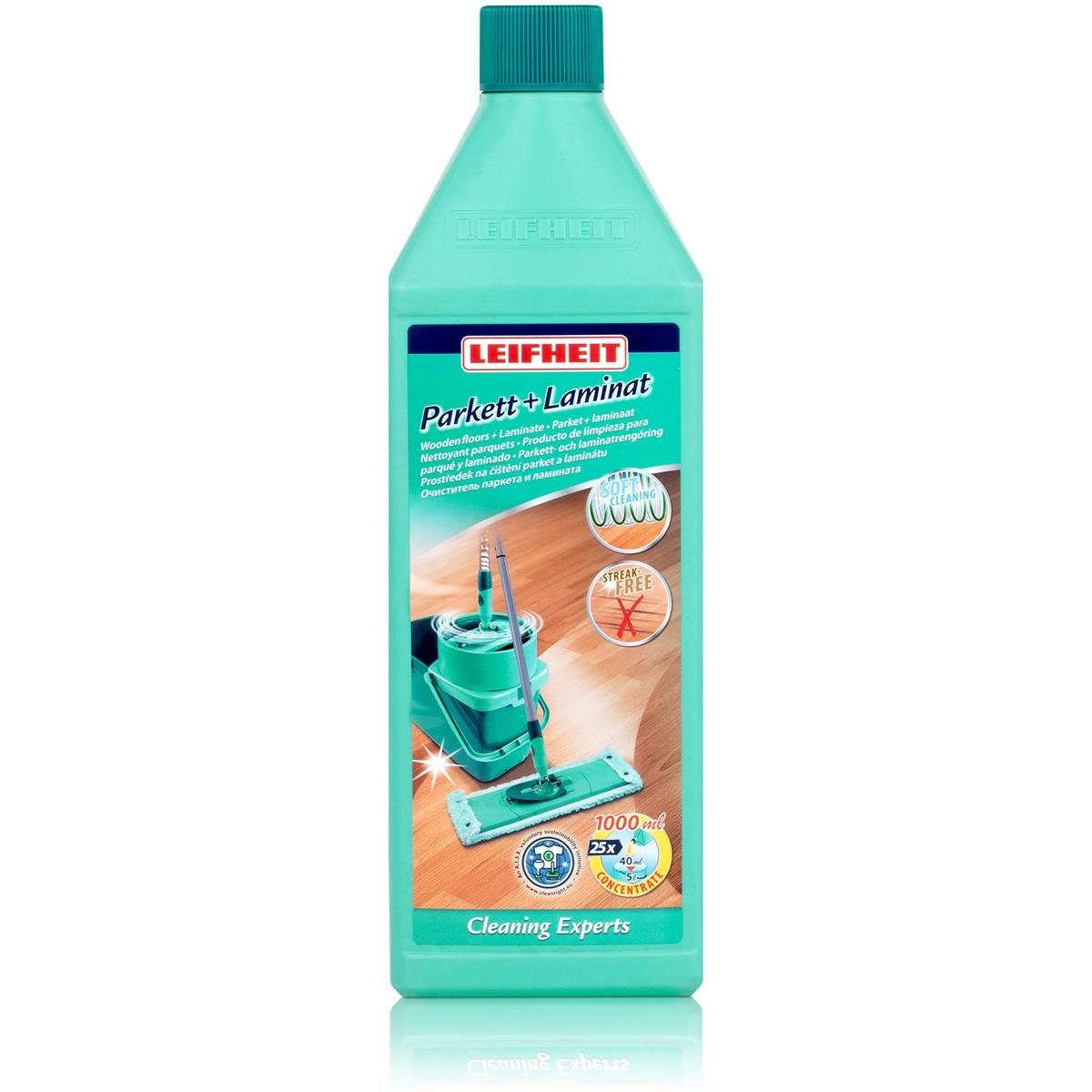 Leifheit Parkett + Laminat-Reiniger 1 L - Hoch ergiebiges Konzentrat Fussbodenreiniger