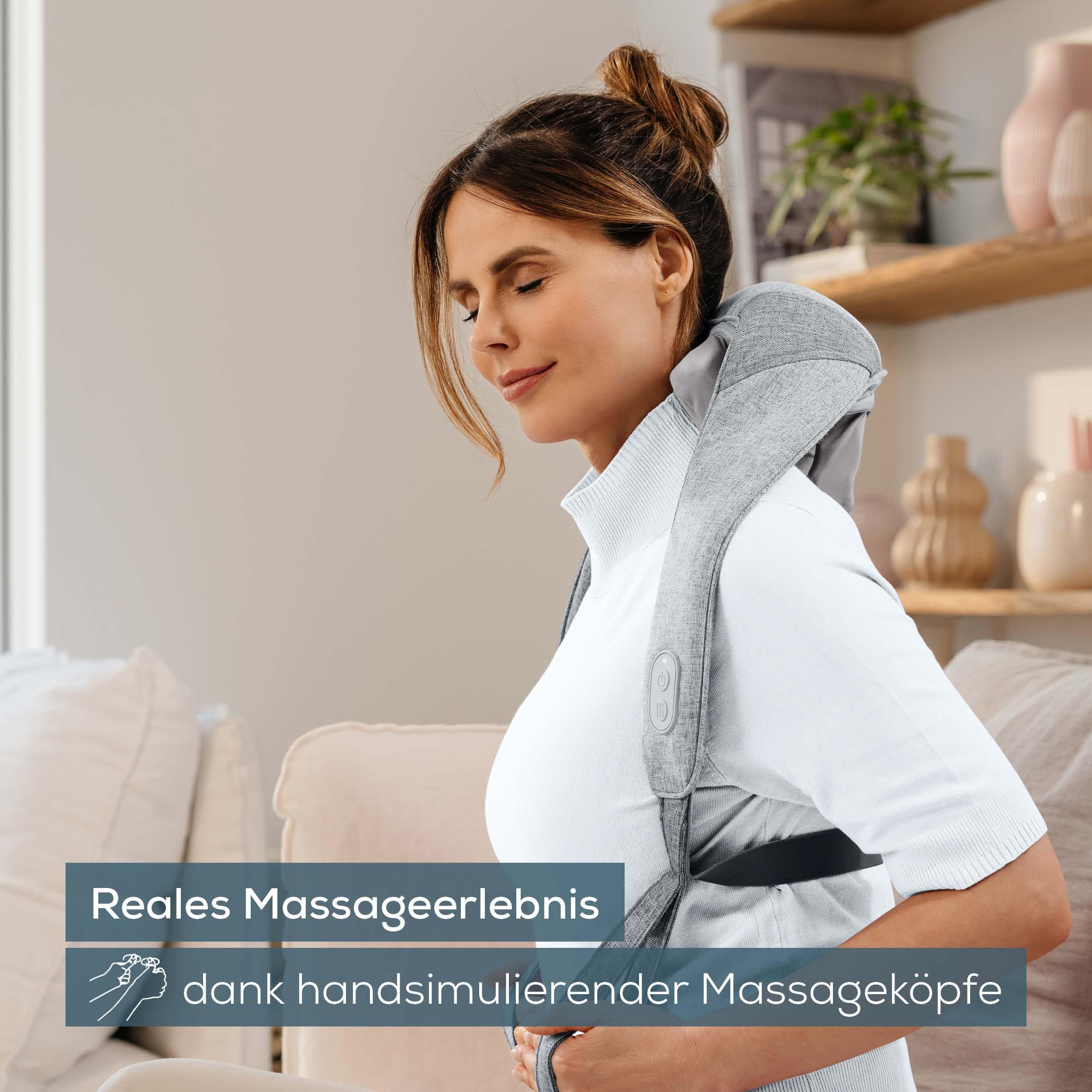 BEURER Nacken-Massagegerät MG 154 mit Wärmefunktion, für Schultern und Nacken, der Wellnessmoment im Alltag, kabellose Nutzung