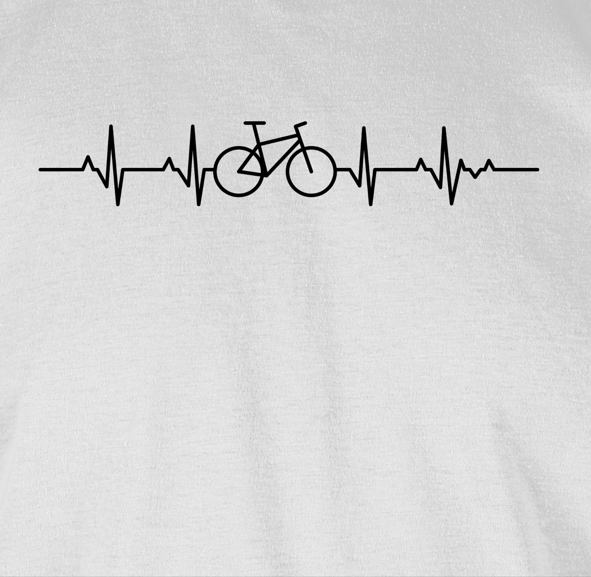 Shirtracer T-Shirt Herzschlag - 2 Bekleidung Weiß Radsport Fahrrad Fahrrad schwarz