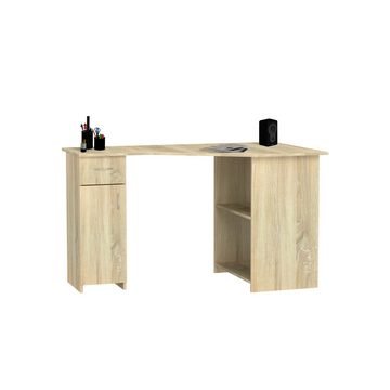 VCM Schreibtisch Holz Eckschreibtisch Schreibtisch Bürotisch Linzia