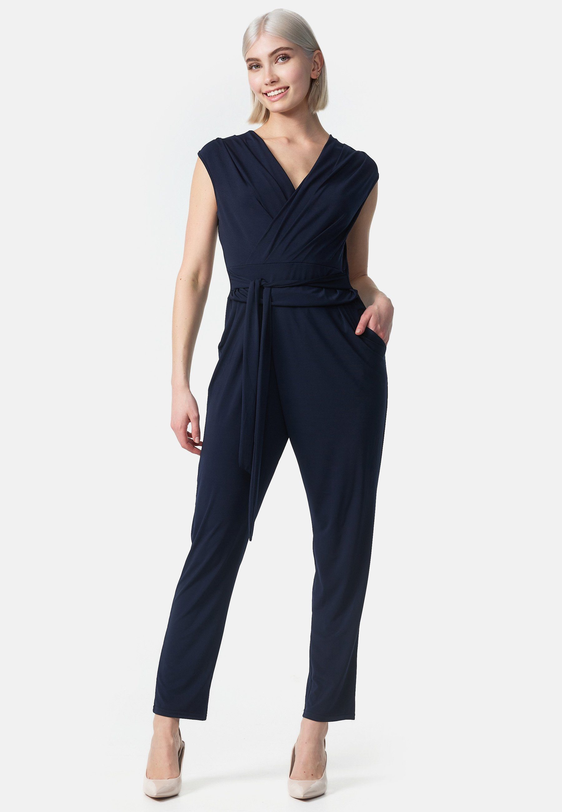 Rayshyne Overall PM-36 (Business Jumpsuit Wickeloptik mit Bindegürtel ohne günstig online kaufen