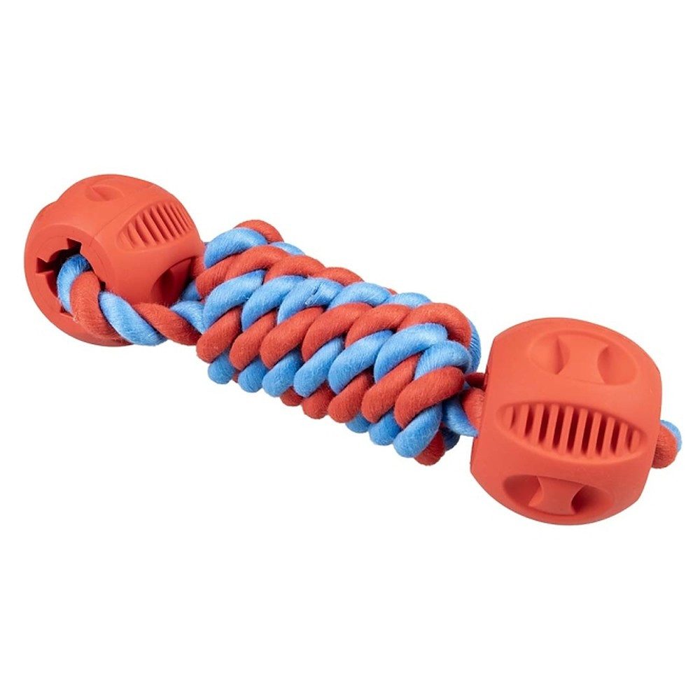 DUVO+ Zerrspielzeug Hundespielzeug Kauspielzeug Apportierspielzeug, (Spar-Set 1-tlg), Gummi & Baumwollseil, Zahnpflege, Zerrspiele