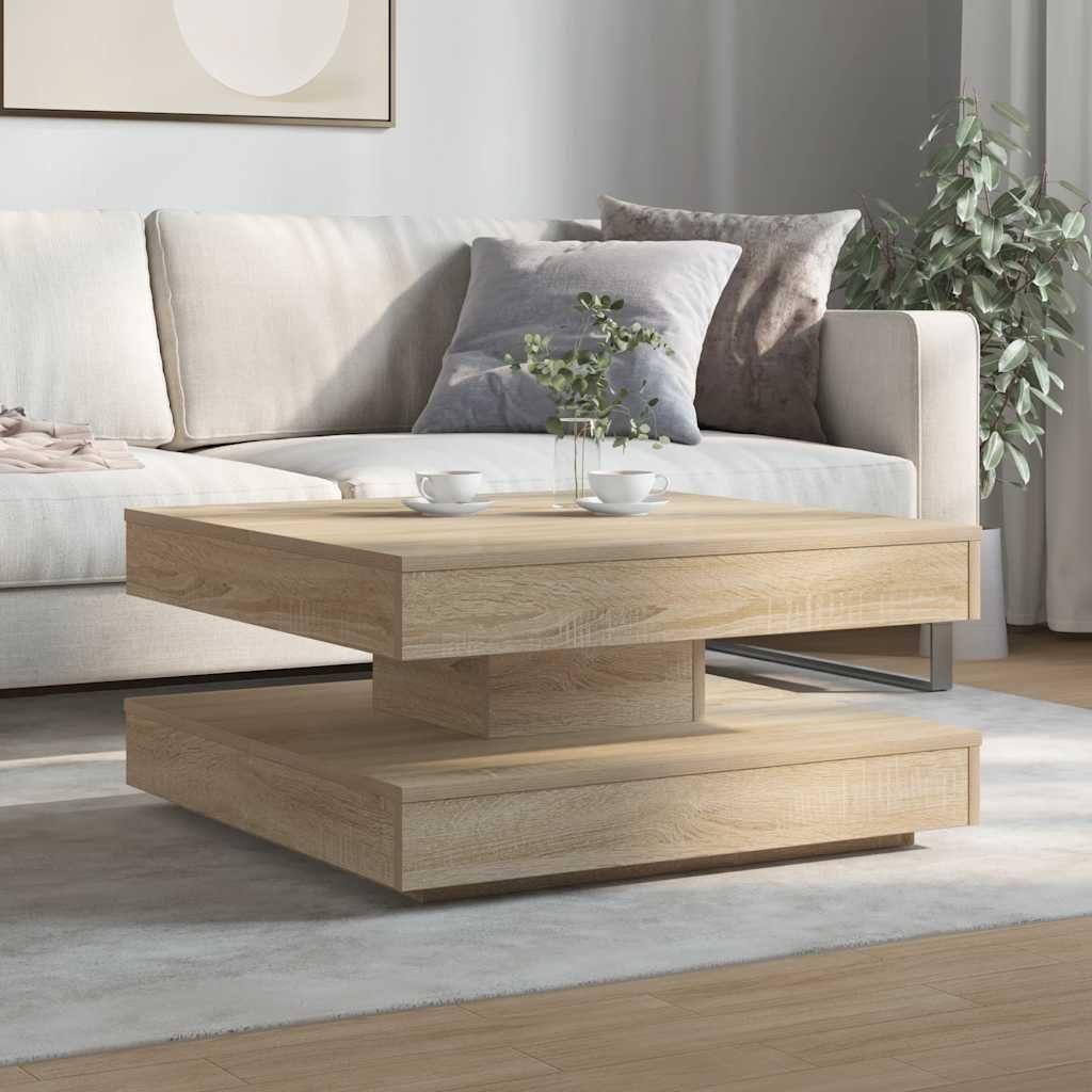 vidaXL Couchtisch Couchtisch 360-Grad Drehbar Sonoma-Eiche günstig online kaufen