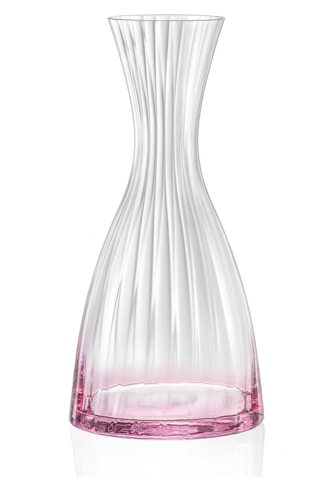 Crystalex Karaffe Kate Optic Karaffe rosa/pink / blau /grün / gelb oder lila, (Einzelteil, 1-tlg., 1 x Karaffe), besondere Glanz, farbig, Kristallglas, geriffelt