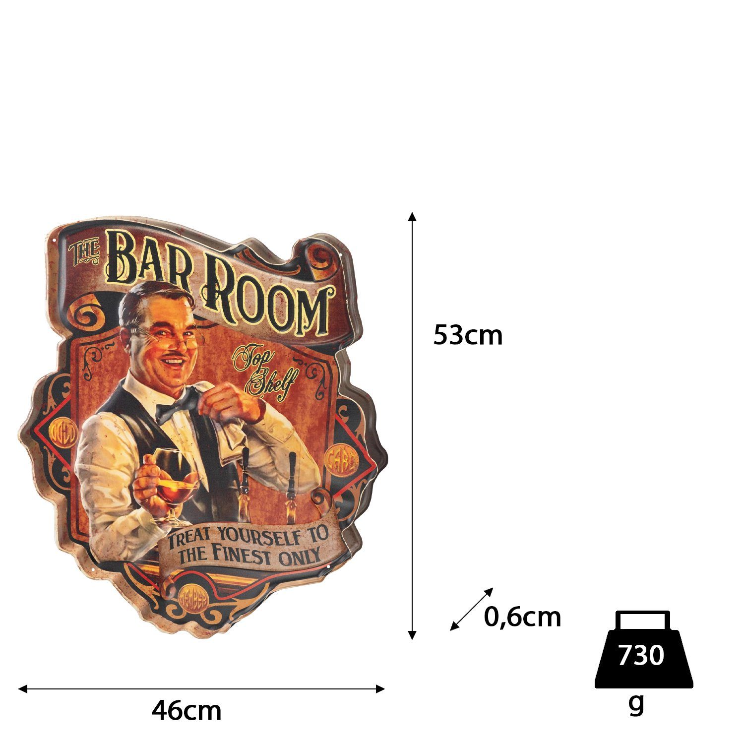 Moritz Metallschild Blechschild BAR Room Whiskey Cognac, Vintage Retro Deko Schild Metallschild Wandbild Schild
