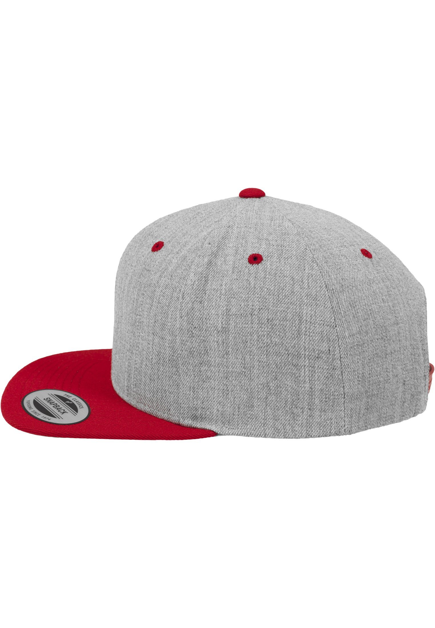 Snapback Flexfit Cap heathergrey/red Flex 2-Tone Classic Snapback