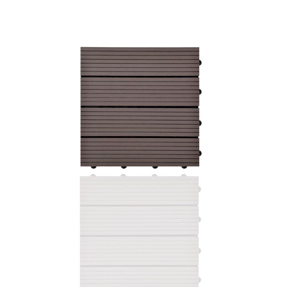 Dunkelbraun 110-St., euroharry 30x30cm, Terrassenplatten, 10m² WPC WPC-Fliesen WPC-Fliesen