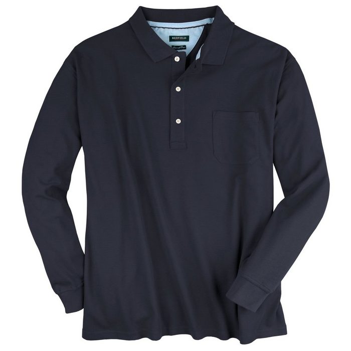 redfield Langarm-Poloshirt Redfield Langarm-Poloshirt dunkelblau große Größen