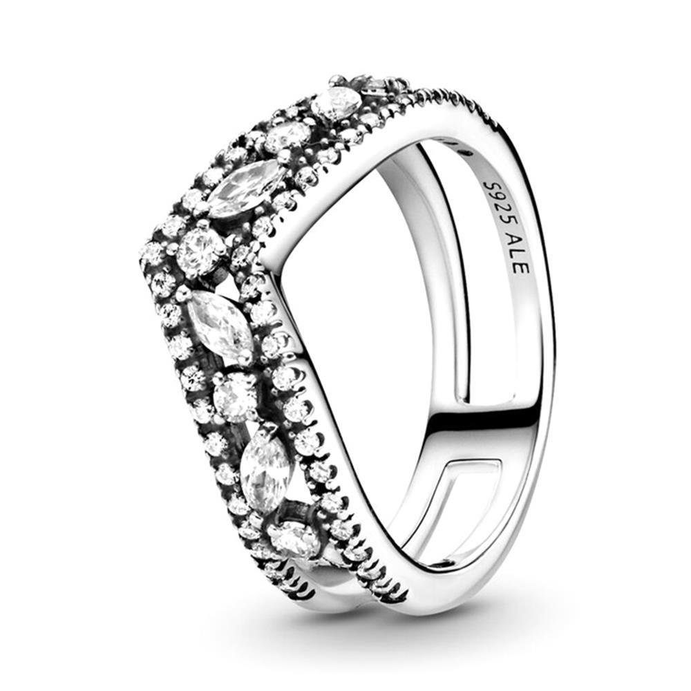 Pandora Fingerring Wisbone Ring für Damen von PANDORA aus Sterlingsilber mit Zirkonia