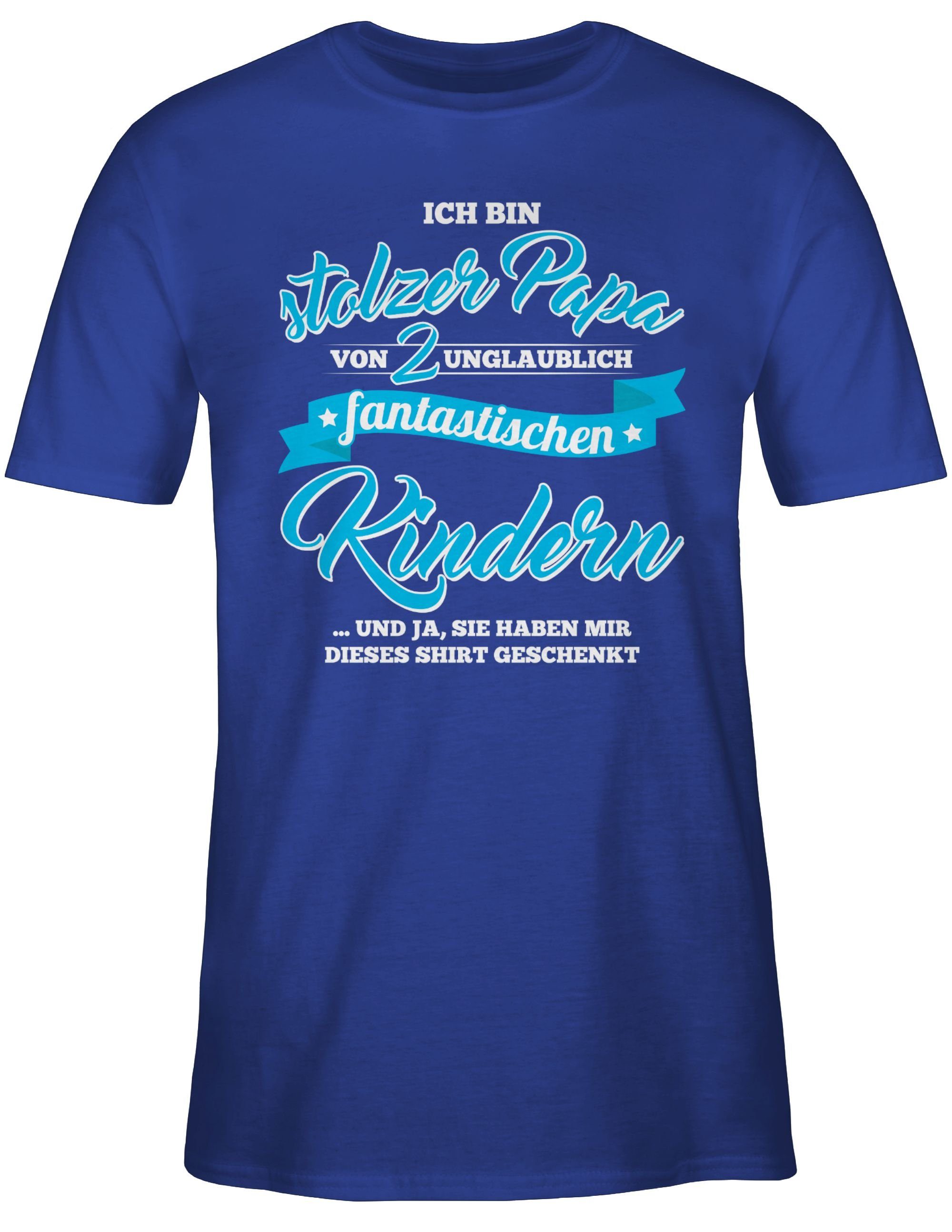 Shirtracer T-Shirt Stolzer Geschenk Papa Papa 3 Royalblau Fantastischen für 2 Vatertag Kinder