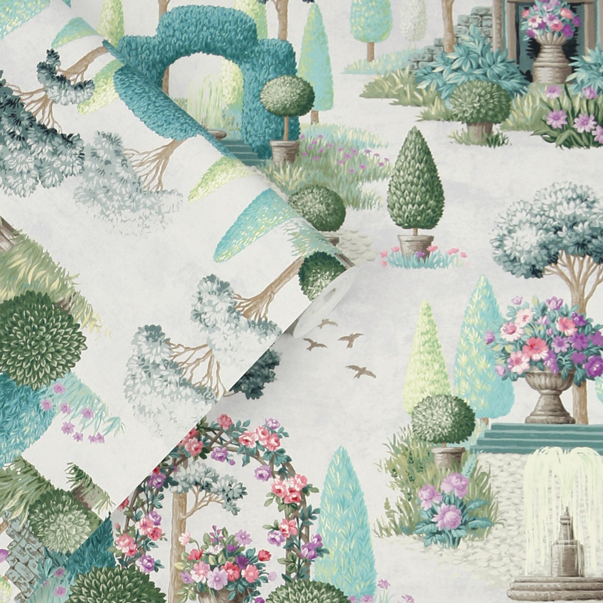 LAURA ASHLEY Vliestapete Naunton Folly, glatt, geblümt, (1 St), 10mx52cm (ca. 5m2)