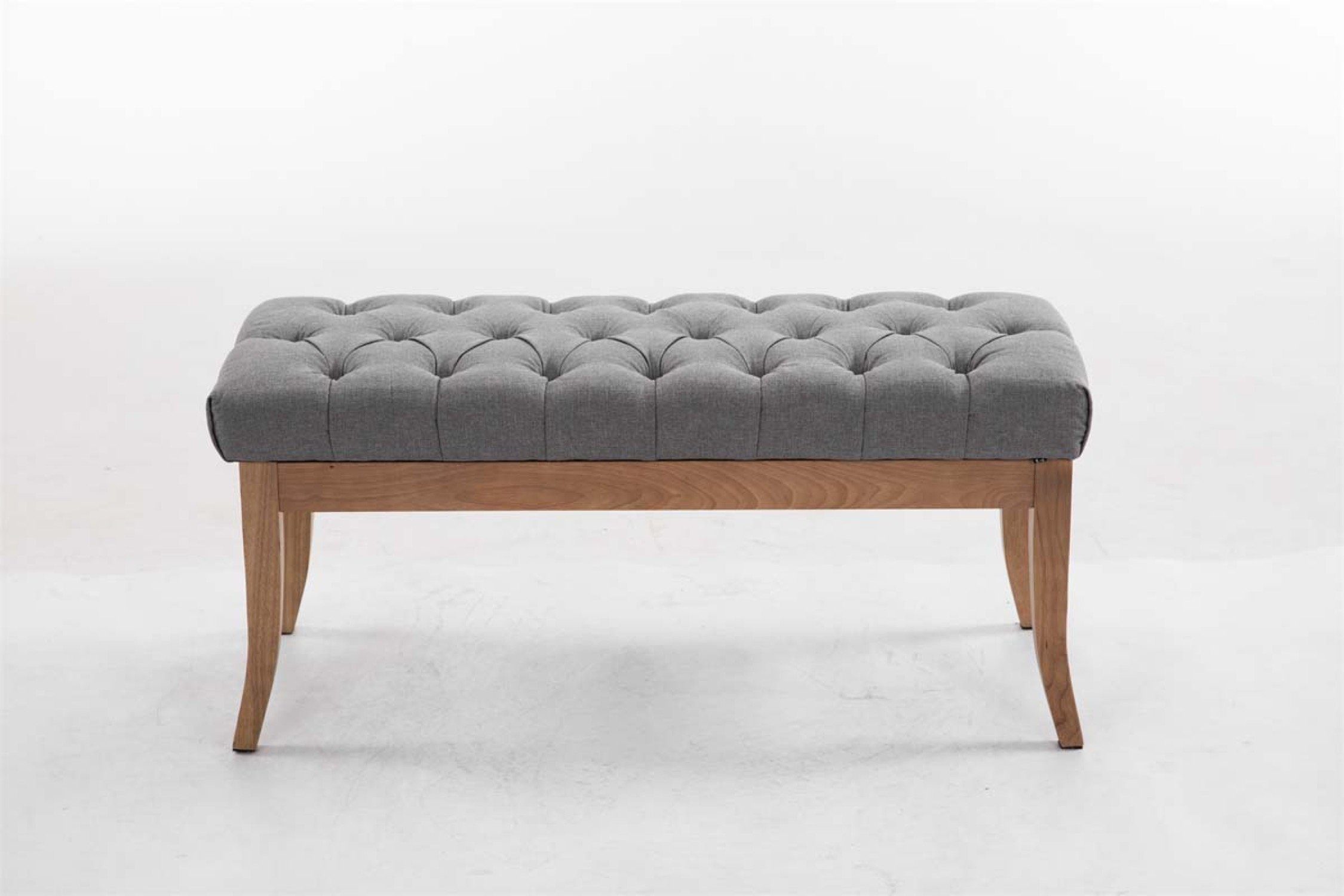 TPFLiving grau x x Maße 100 Sitzbank 11 - Romeo kg (Kunstleder - mit cm Chesterfield Gewicht: 46 cm Polsterbank Design 1-St), Holzgestell, im Sitzbank stabilem (HxBxT): 100 38