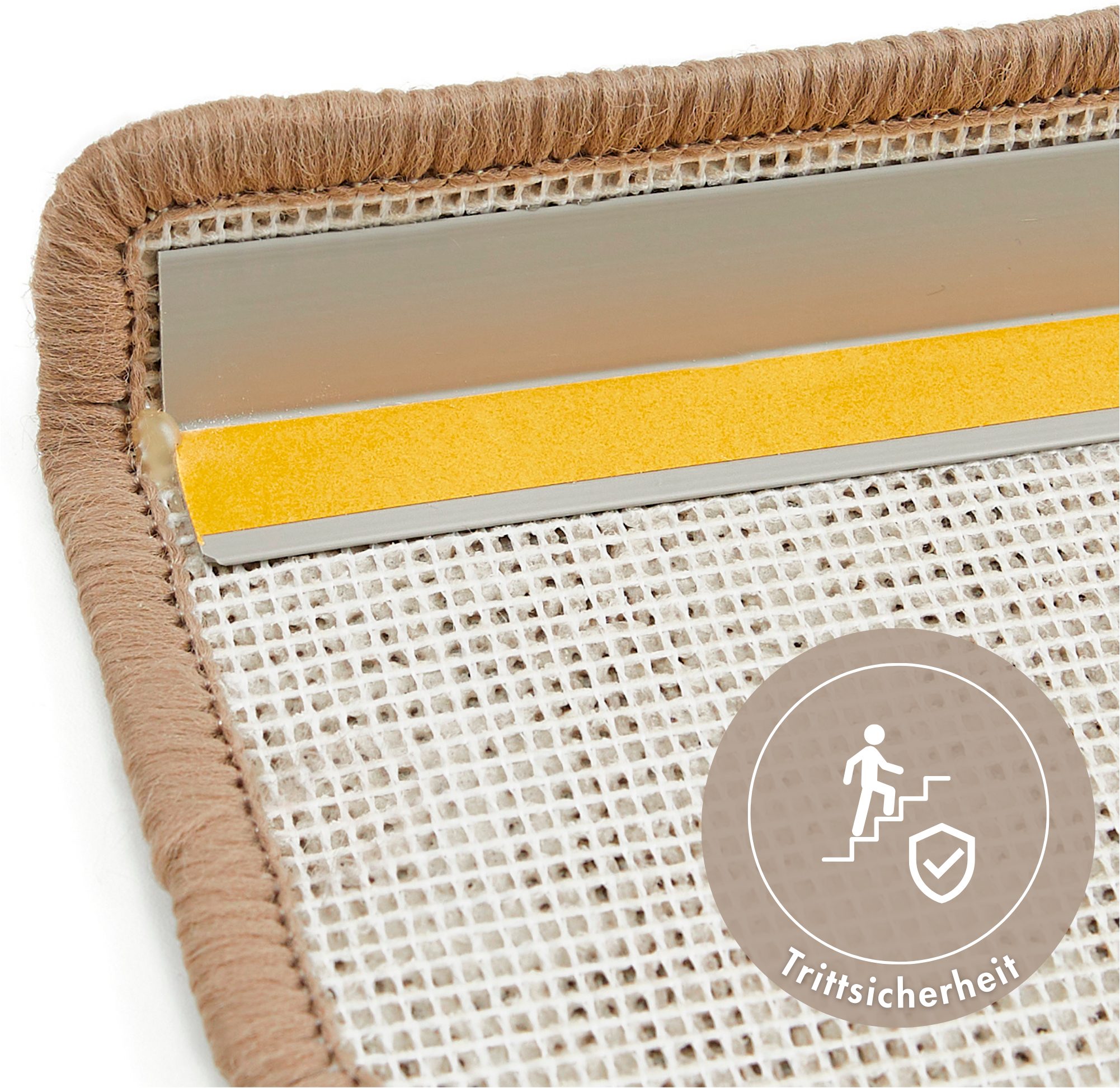 Andiamo Stufenmatte Casablanca, halbrund, Höhe: 6,5 mm, Uni Farben, selbstklebend, strapazierfähig, 15 Stück in einem Set – Bild 3 von 5