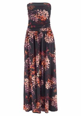 LASCANA Maxikleid mit Floralprint und Taschen, sommerliches Bandeaukleid, Strandkleid