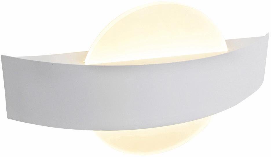 näve LED Wandleuchte Stan, LED fest integriert, Warmweiß, Effizienzklasse: E, weiß/satiniert, Metall/Acryl, l: 24cm, h: 13cm
