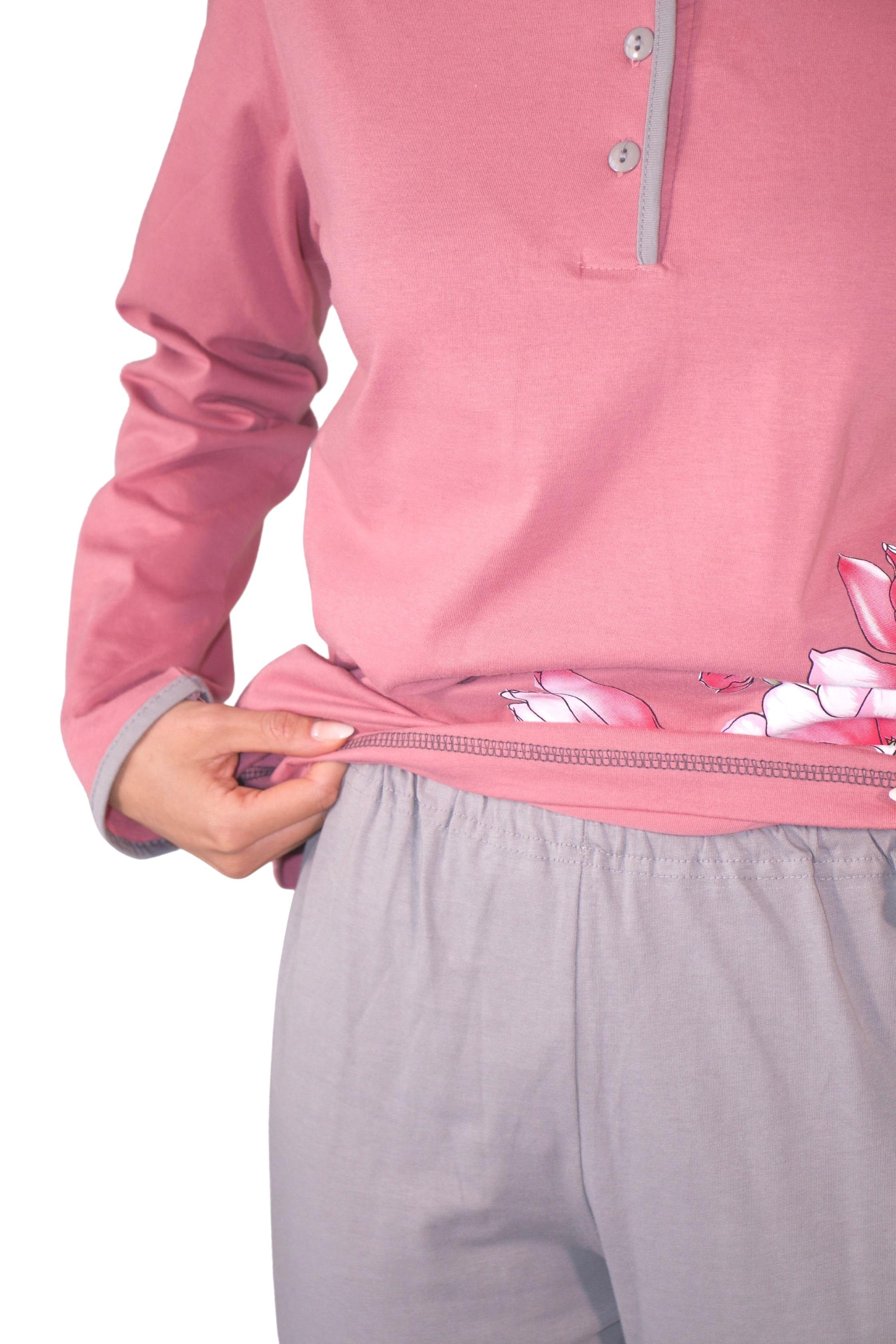 DW917 (Packung) Baumwolle-Jersey Qualität Pyjama, reiner Consult-Tex Damen aus Pyjama Schlafanzug