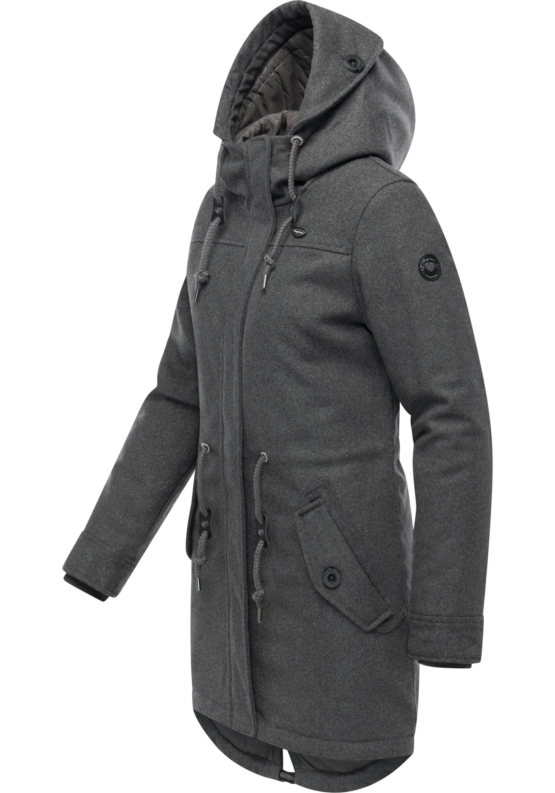 Ragwear Wintermantel Ellba Coat A YOUMODO Warmer Damen Winterparka mit großer Kapuze