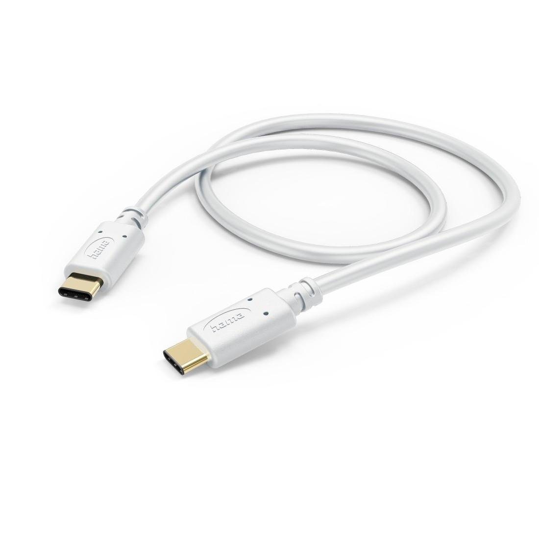 Hama Ladekabel, USB-C - USB-C, 1,5 m, Weiß USB-Kabel, USB-C, (150 cm)