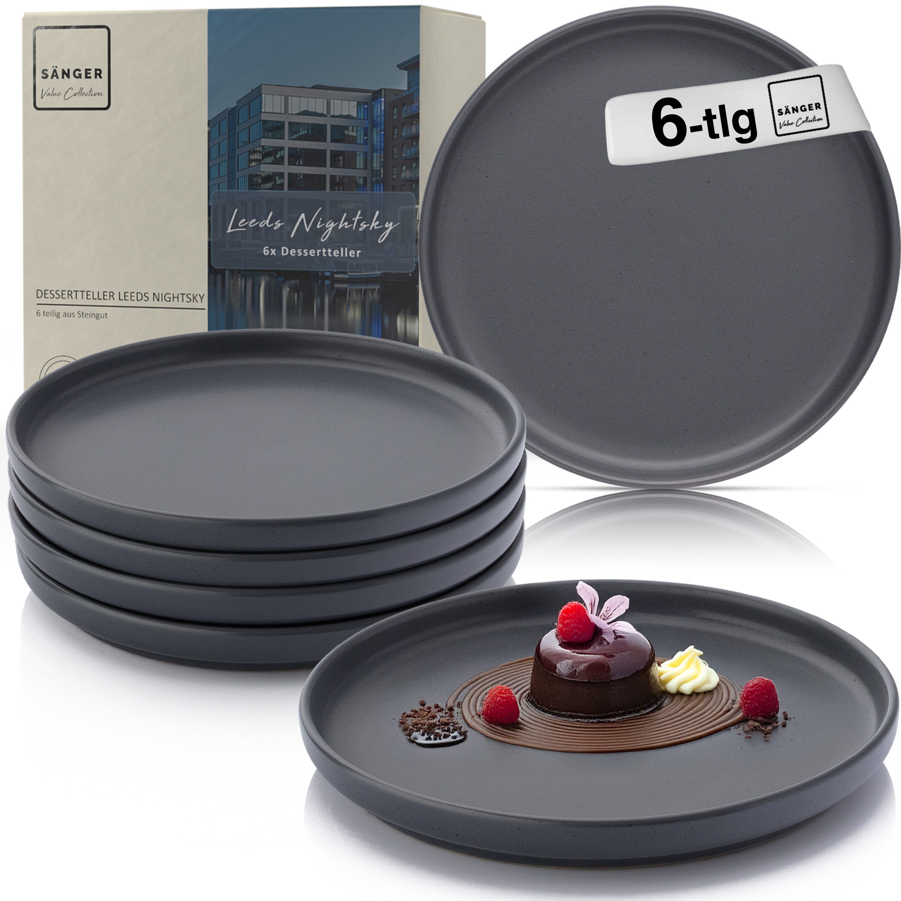 SÄNGER Teller Leeds, (6 St), Leeds Nightsky, 6x Dessertteller, Erweiterbar, VALUE COLLECTION