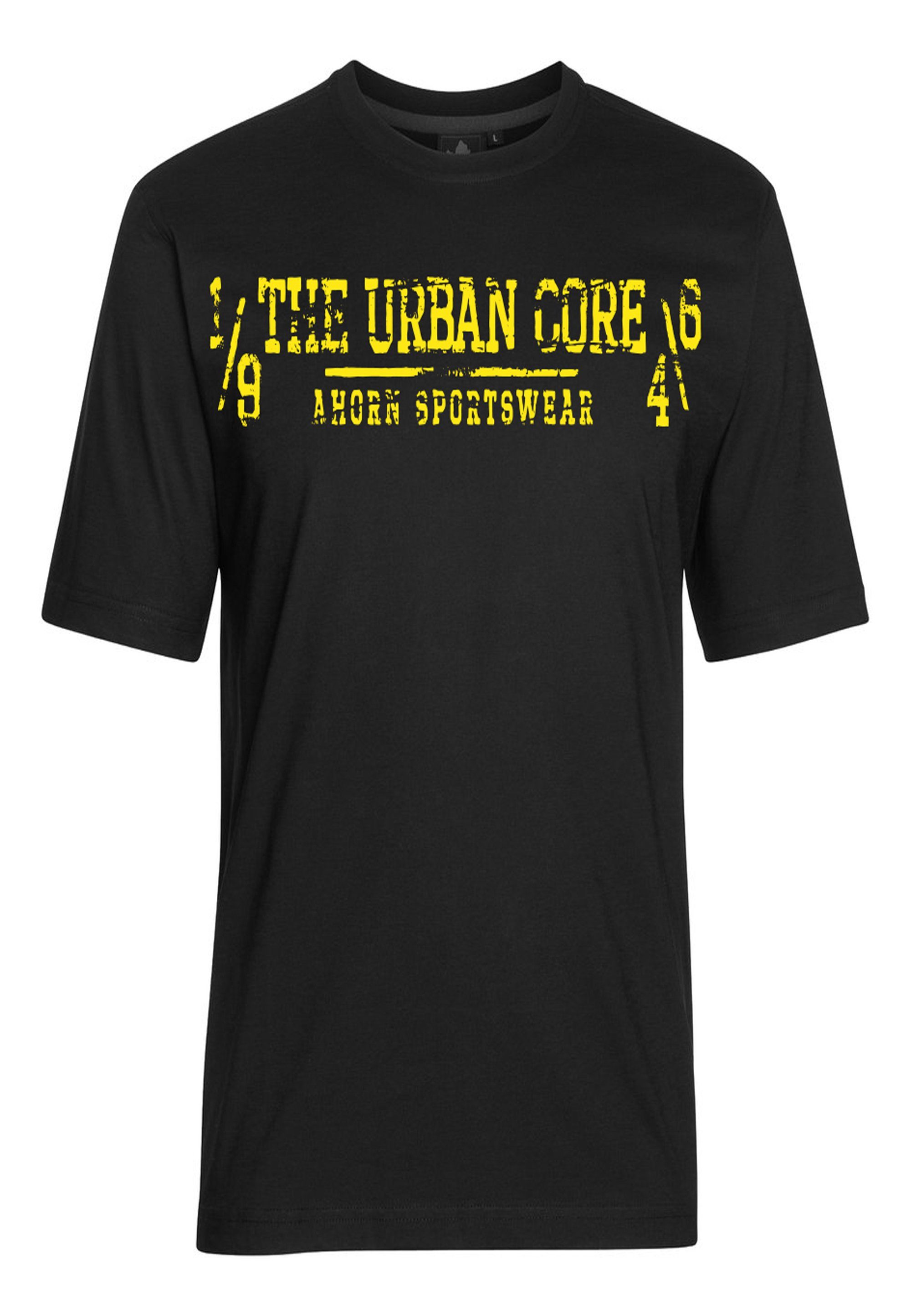 AHORN SPORTSWEAR T-Shirt lässigem Print URBAN schwarz CORE mit
