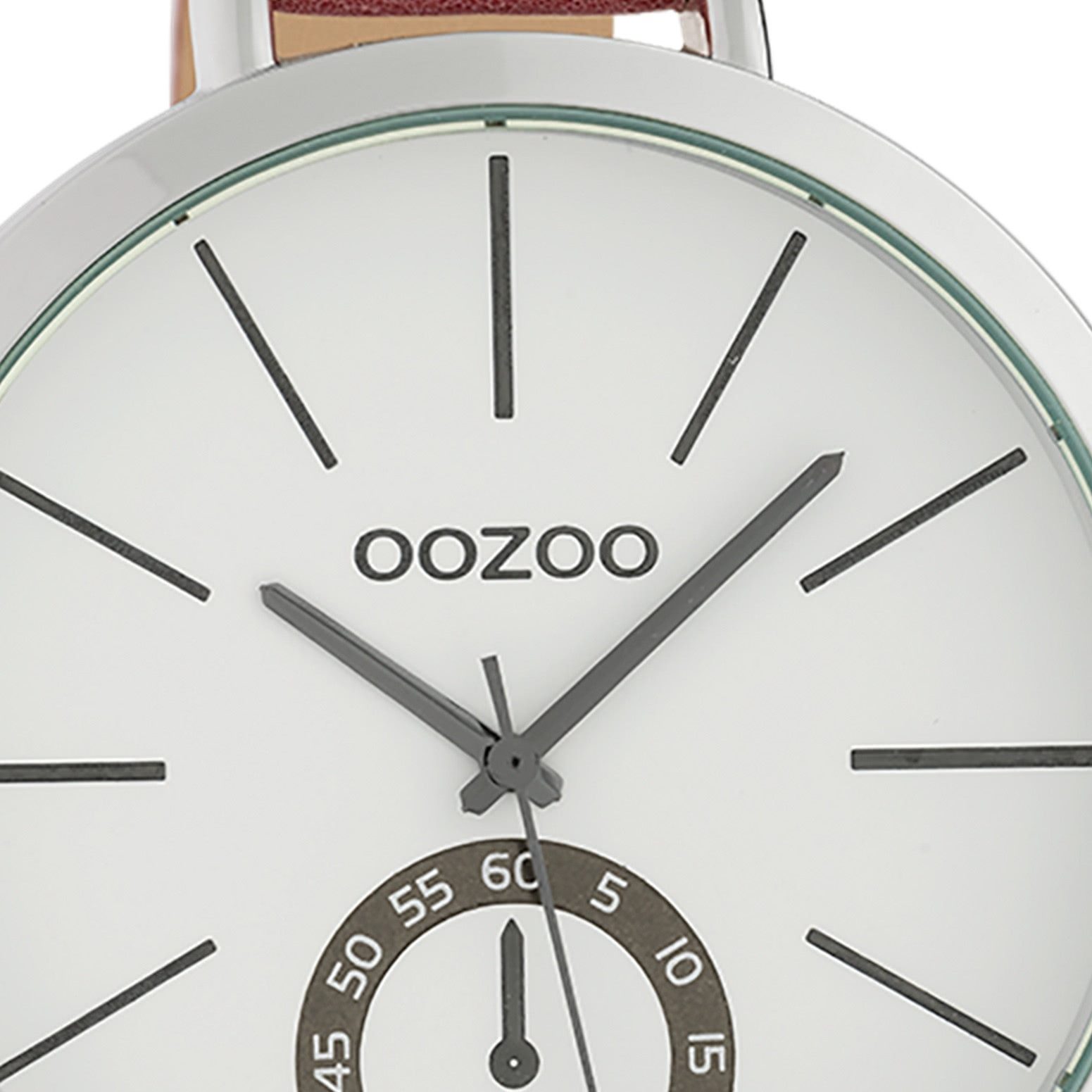 OOZOO Quarzuhr Oozoo Damen Armbanduhr Timepieces Analog, (Analoguhr), Damenuhr rund, extra groß (ca. 48mm), Lederarmband rose, Fashion