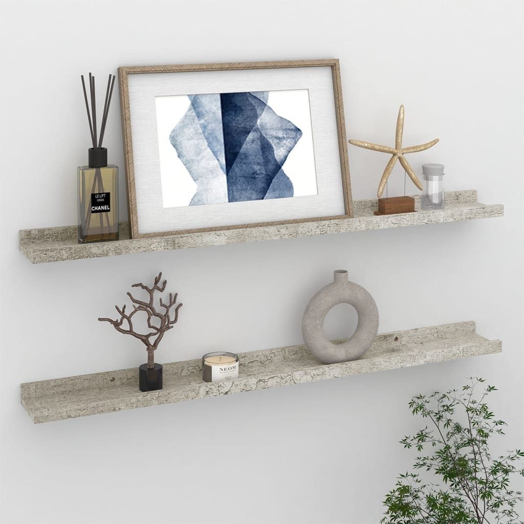 Wandboard aus MDF in Betongrau. Abmessungen (LxBxH) 9x80x3 cm