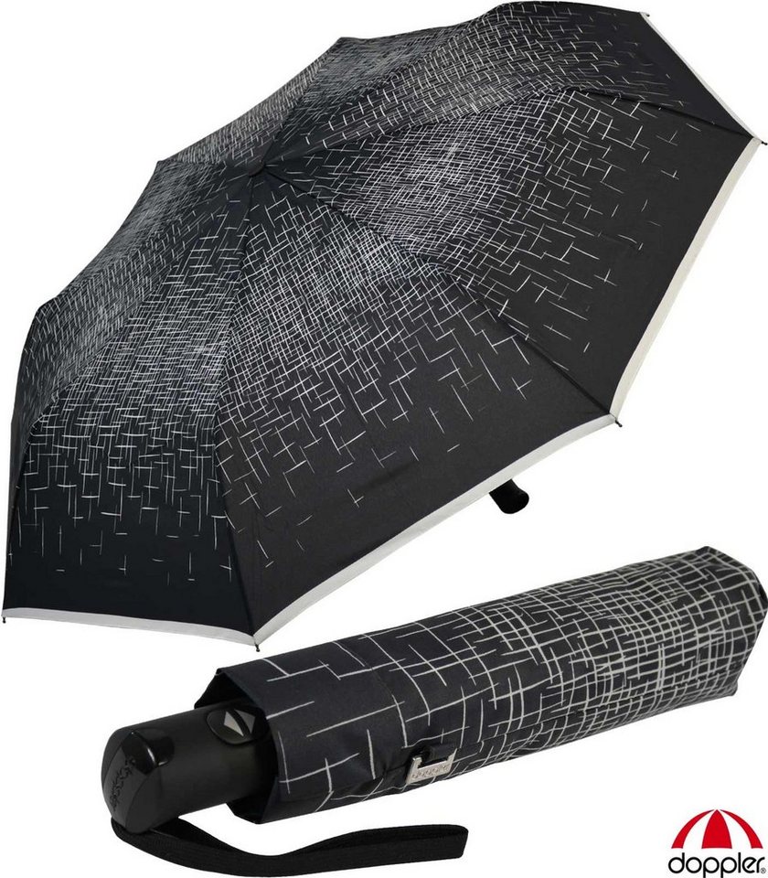 doppler® Taschenregenschirm praktischer, leichter Schirm mit  Auf-Zu-Automatik, ideal für Handtasche oder Reisegepäck, Regenschirm für  Damen der Marke doppler, Typ Taschenschirm mit Auf-Zu