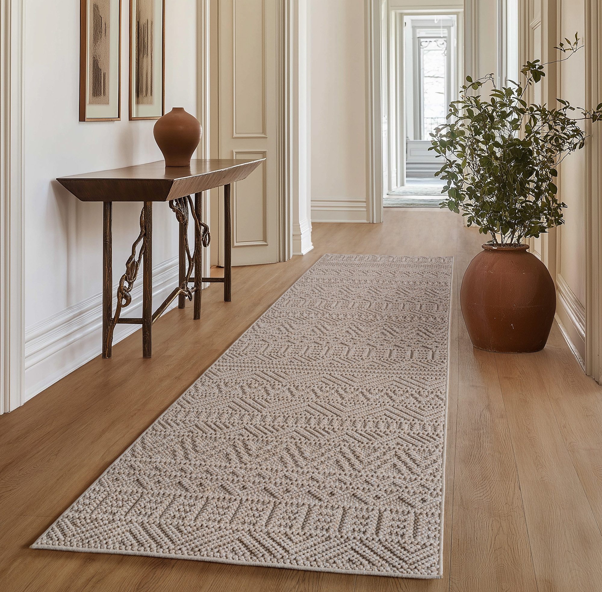 SIMPEX24 Designteppich Einfarbig Boucle Loop, Rechteckig, Höhe: 7 mm, Teppich Wohnzimmer, Schlafzimmer, Gästezimmer