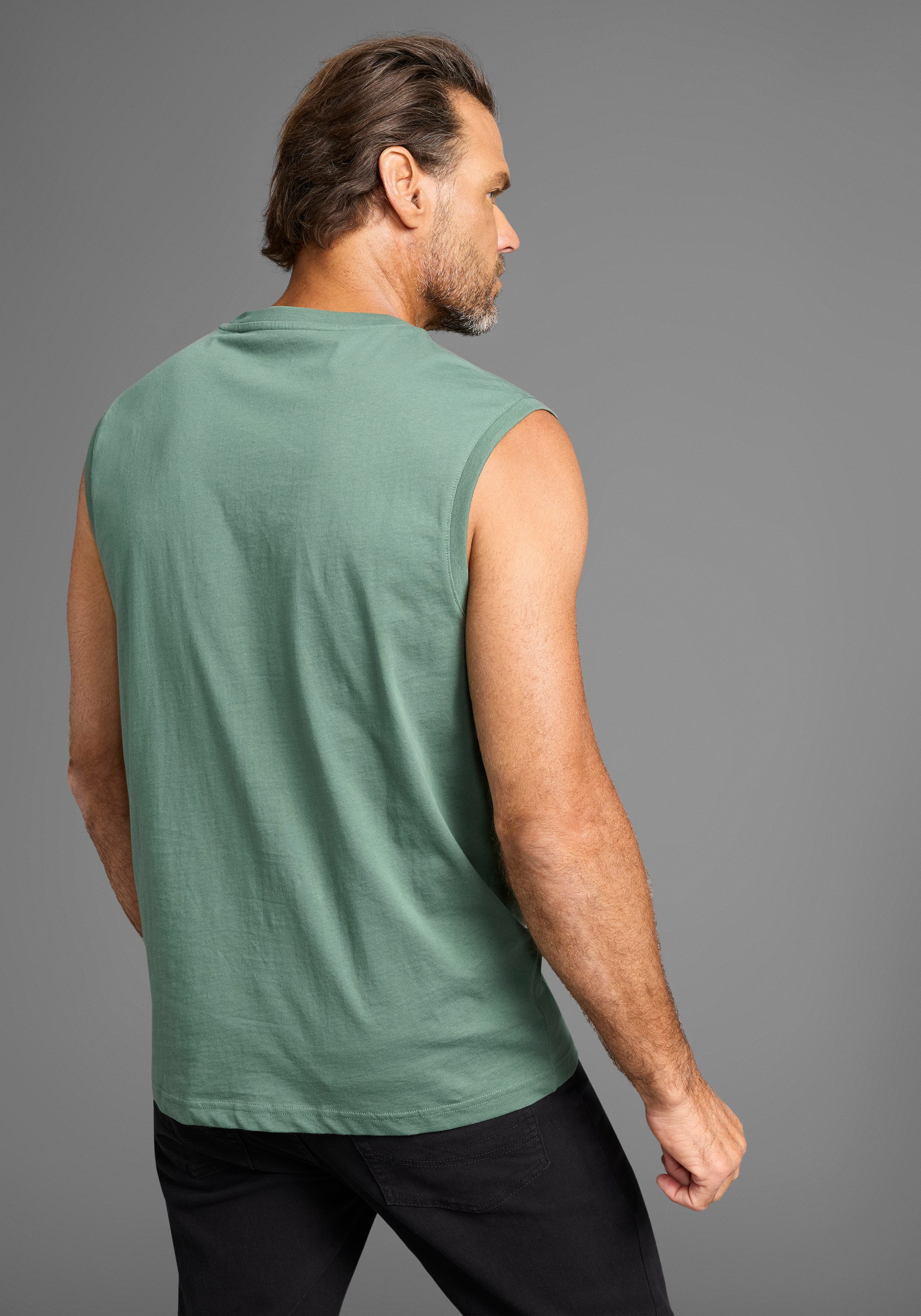 Man's World Muscleshirt (2er-Pack) ärmellos, bedruckt, Rundhalsausschnitt, aus 100% Baumwolle – Bild 4 von 5