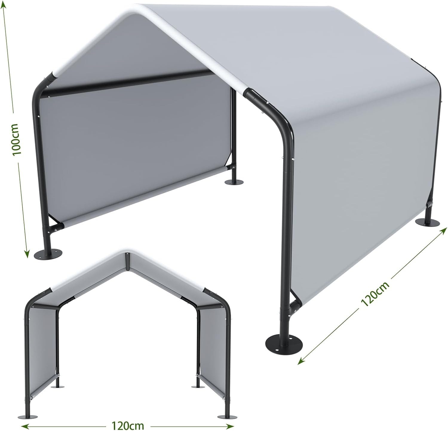 Sinoba Tierhaus XL Tier-Pavillon 120x120cm Outdoor Hundezelt Unterschlupf wetterfest